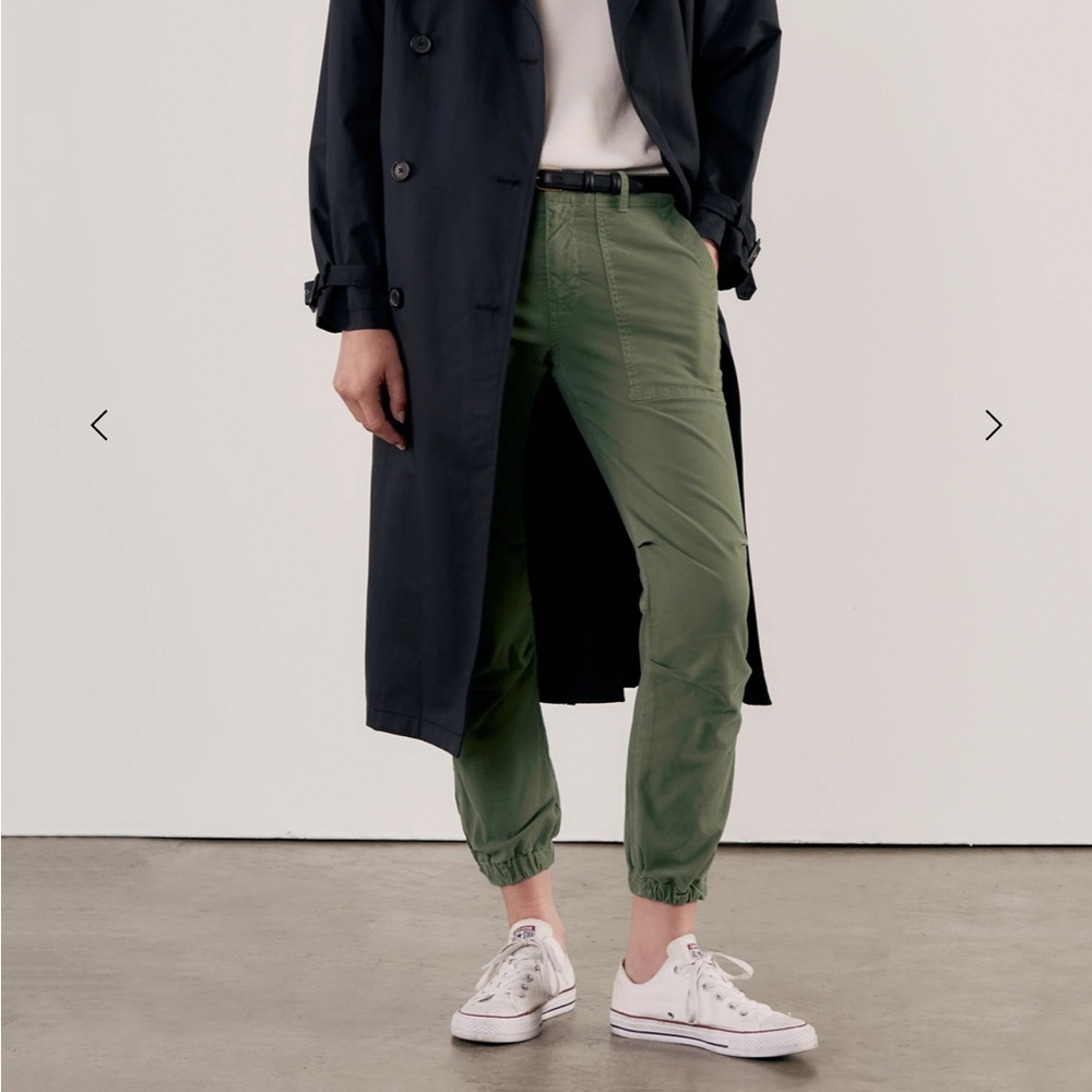 Nili Lotan Camo Green Cropped Military Pants